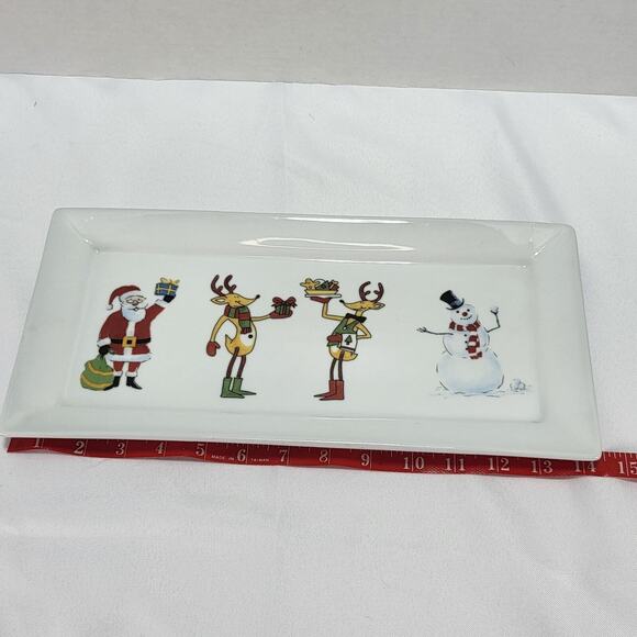 Christmas Santa Reindeer Snowman Snack Platter Tray Ashley Cooper Holiday Magic - Picture 9 of 10